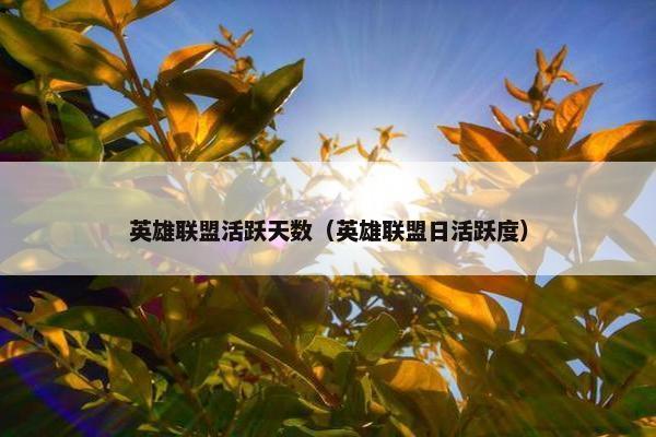 英雄联盟活跃天数（英雄联盟日活跃度）