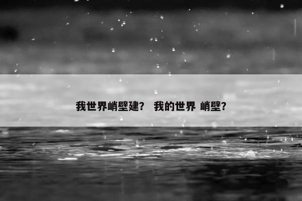 我世界峭壁建？ 我的世界 峭壁？