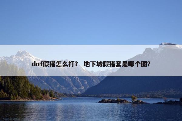 dnf假猪怎么打？ 地下城假猪套是哪个图？