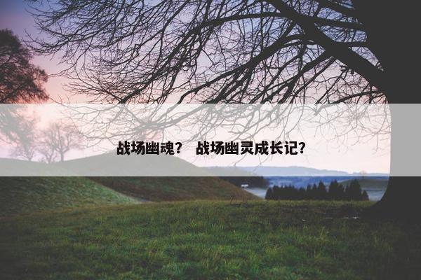 战场幽魂？ 战场幽灵成长记？