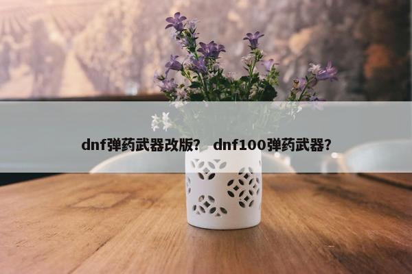 dnf弹药武器改版？ dnf100弹药武器？