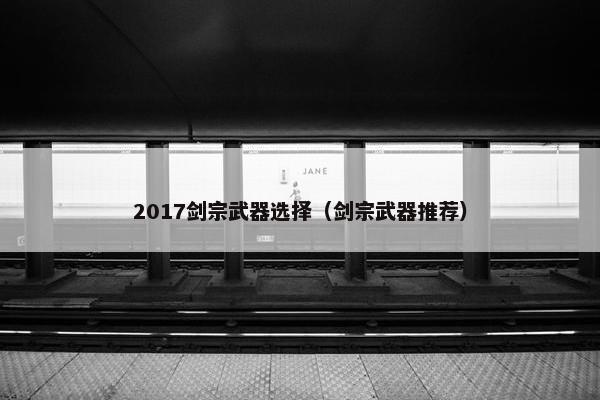 2017剑宗武器选择（剑宗武器推荐）