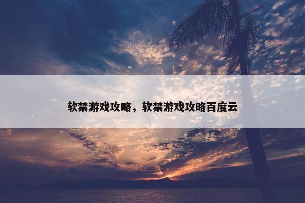 软禁游戏攻略，软禁游戏攻略百度云