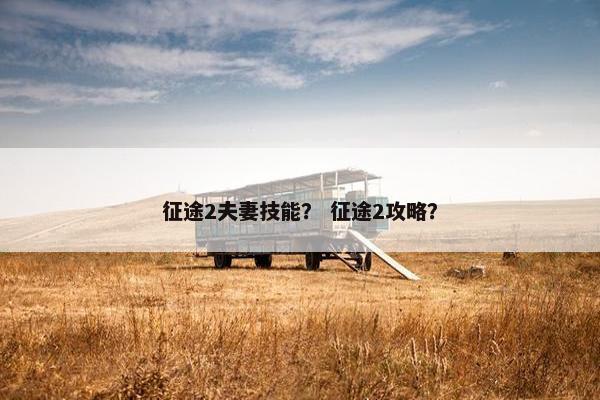 征途2夫妻技能？ 征途2攻略？