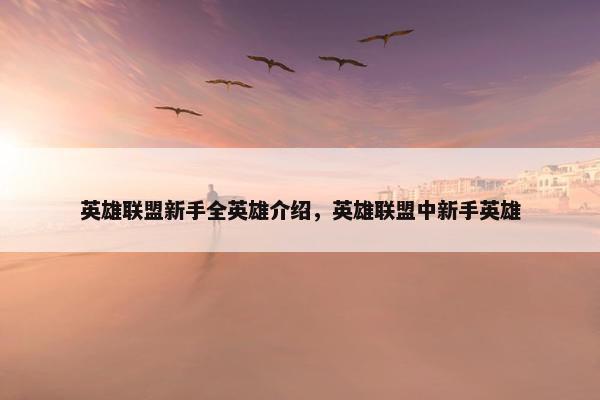 英雄联盟新手全英雄介绍，英雄联盟中新手英雄