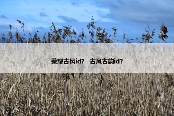荣耀古风id？ 古风古韵id？