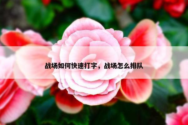 战场如何快速打字，战场怎么排队