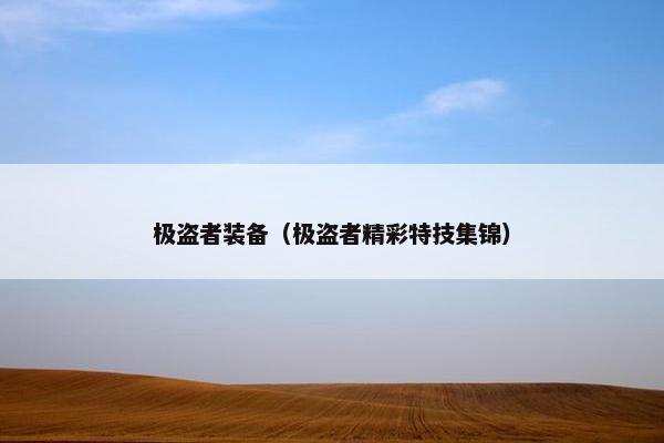 极盗者装备（极盗者精彩特技集锦）