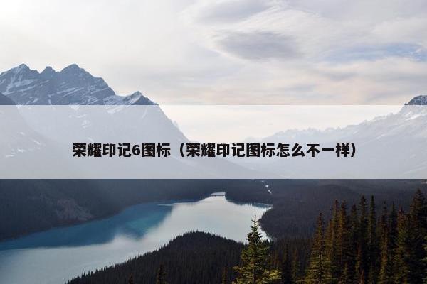 荣耀印记6图标（荣耀印记图标怎么不一样）