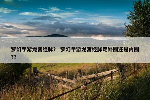 梦幻手游龙宫经脉？ 梦幻手游龙宫经脉走外圈还是内圈?？