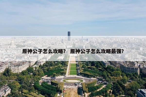 原神公子怎么攻略？ 原神公子怎么攻略最强？
