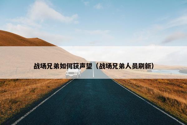 战场兄弟如何获声望（战场兄弟人员刷新）