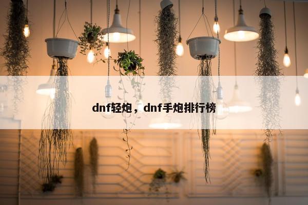 dnf轻炮，dnf手炮排行榜