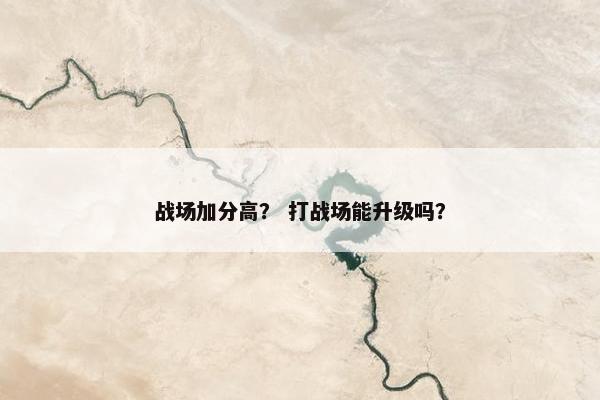 战场加分高？ 打战场能升级吗？