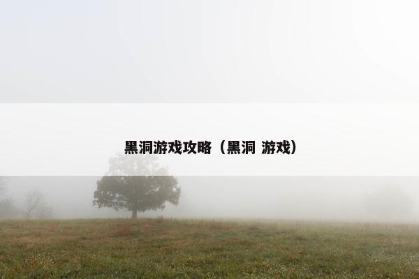 黑洞游戏攻略（黑洞 游戏）