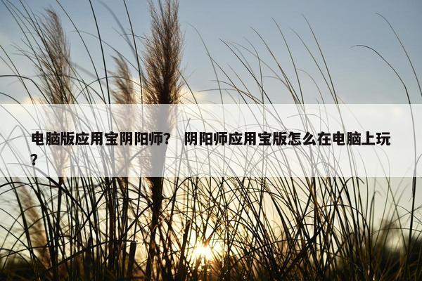 电脑版应用宝阴阳师？ 阴阳师应用宝版怎么在电脑上玩？