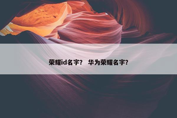 荣耀id名字？ 华为荣耀名字？