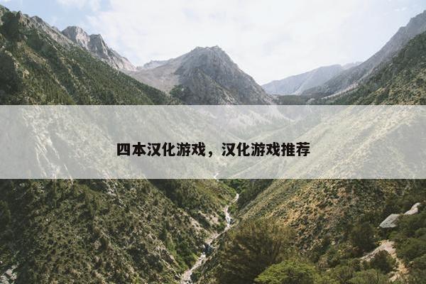 四本汉化游戏，汉化游戏推荐