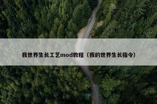 我世界生长工艺mod教程（我的世界生长指令）