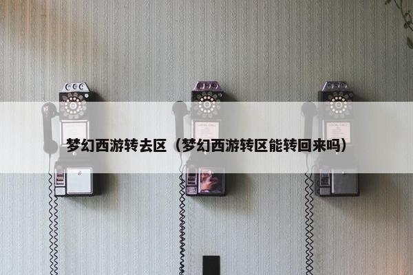 梦幻西游转去区（梦幻西游转区能转回来吗）