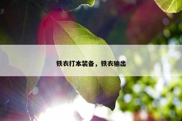 铁衣打本装备，铁衣输出