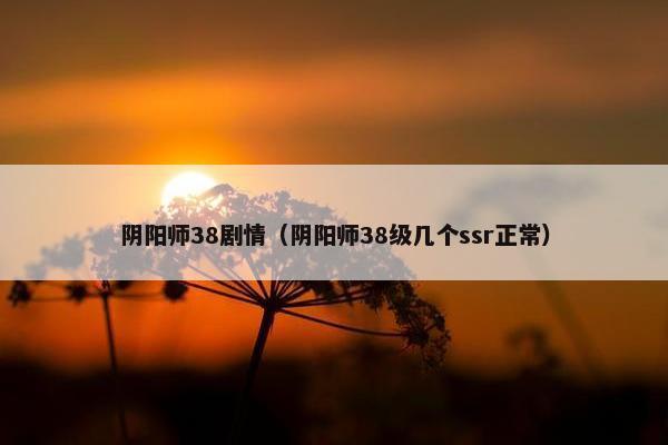 阴阳师38剧情（阴阳师38级几个ssr正常）