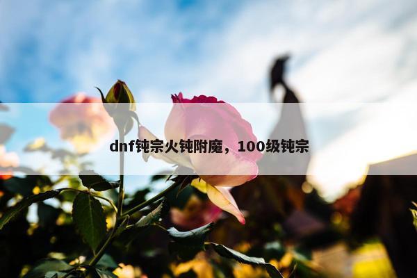 dnf钝宗火钝附魔，100级钝宗