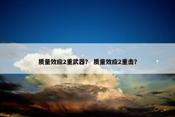 质量效应2重武器？ 质量效应2重击？