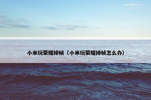 小米玩荣耀掉帧（小米玩荣耀掉帧怎么办）