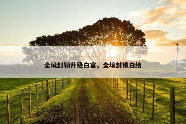 全境封锁升级白宫，全境封锁白给