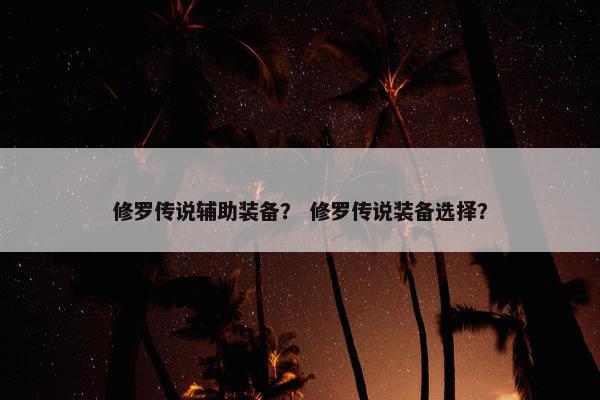 修罗传说辅助装备？ 修罗传说装备选择？