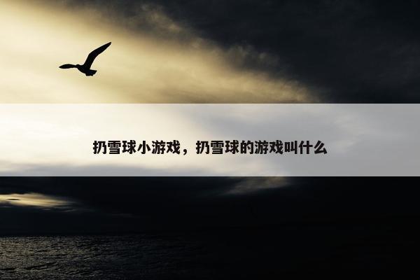 扔雪球小游戏，扔雪球的游戏叫什么