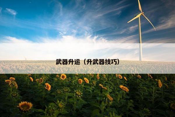 武器升运（升武器技巧）