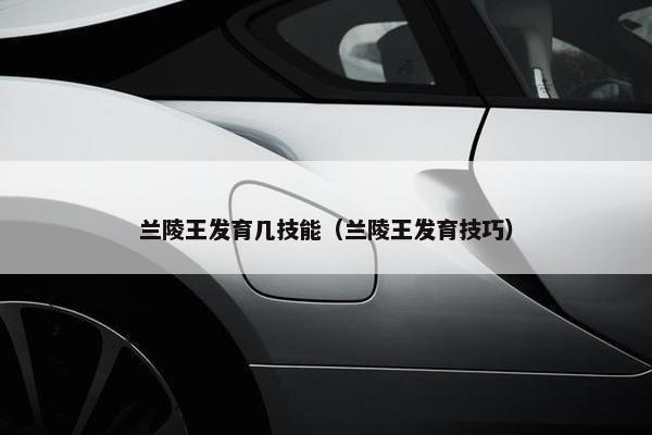 兰陵王发育几技能（兰陵王发育技巧）