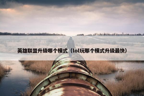 英雄联盟升级哪个模式（lol玩那个模式升级最快）