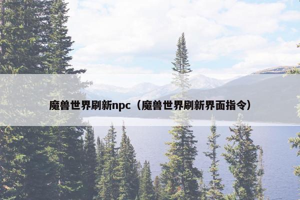 魔兽世界刷新npc（魔兽世界刷新界面指令）