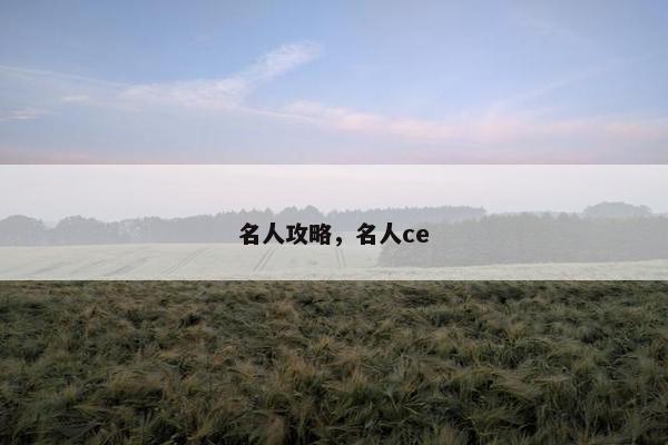 名人攻略，名人ce