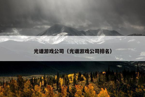光谱游戏公司（光谱游戏公司排名）