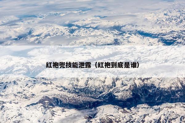 红袍兜技能泄露（红袍到底是谁）