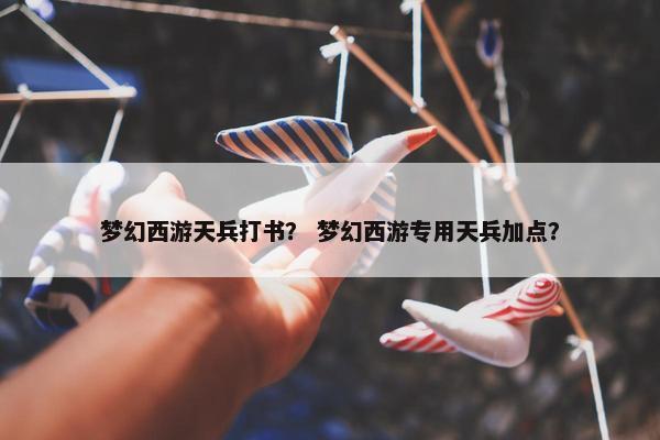 梦幻西游天兵打书？ 梦幻西游专用天兵加点？