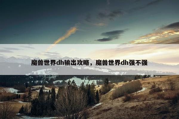 魔兽世界dh输出攻略，魔兽世界dh强不强