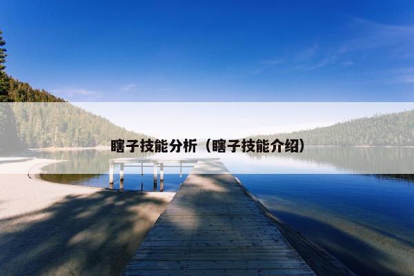 瞎子技能分析（瞎子技能介绍）