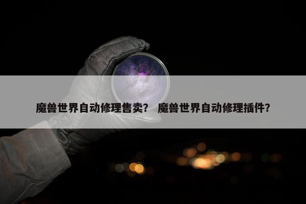 魔兽世界自动修理售卖？ 魔兽世界自动修理插件？
