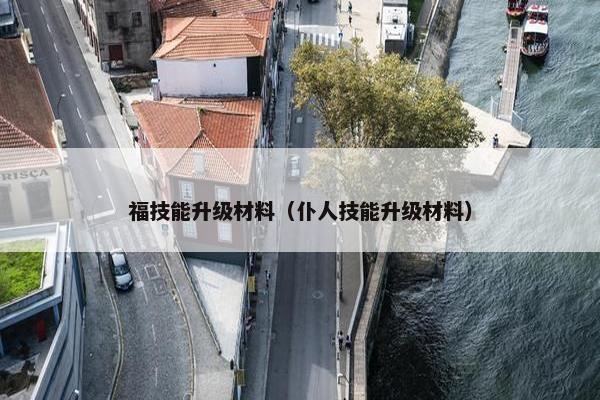 福技能升级材料（仆人技能升级材料）