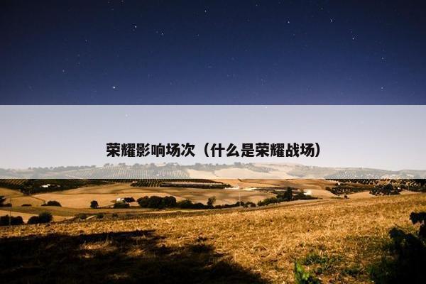 荣耀影响场次（什么是荣耀战场）