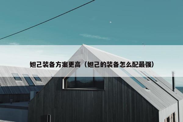 妲己装备方案更高（妲己的装备怎么配最强）