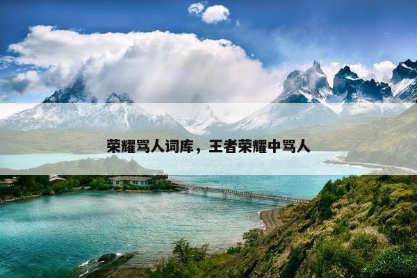 荣耀骂人词库，王者荣耀中骂人