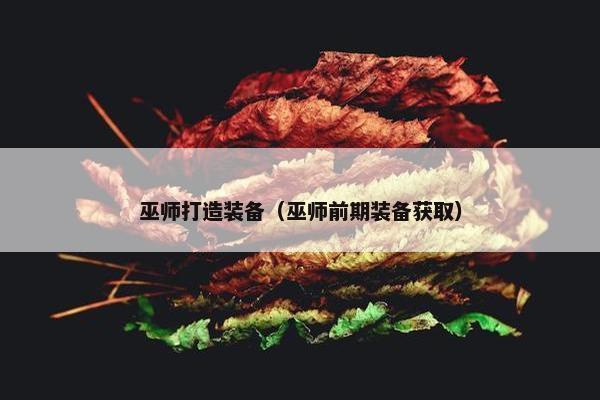 巫师打造装备（巫师前期装备获取）