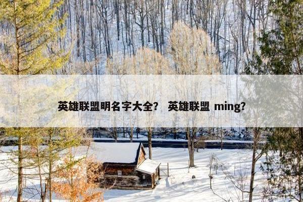 英雄联盟明名字大全？ 英雄联盟 ming？