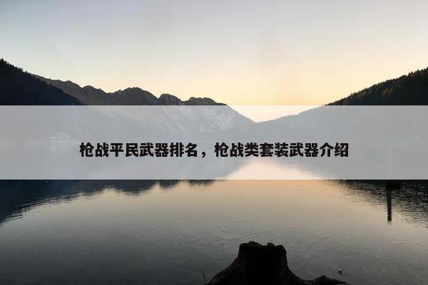 枪战平民武器排名，枪战类套装武器介绍